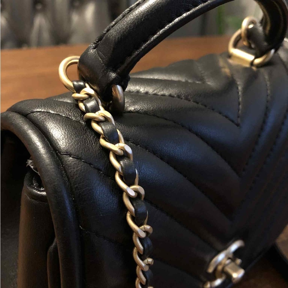 Chanel Black Quilted Mini Calfskin Leather Handbag - Picture 6 of 16